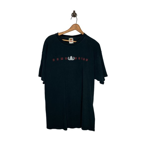 Vintage 00s Y2K Fruit Of The Loom Heavy Men's XL Bomb Squad Double Sided Tee - Picture 2 of 4